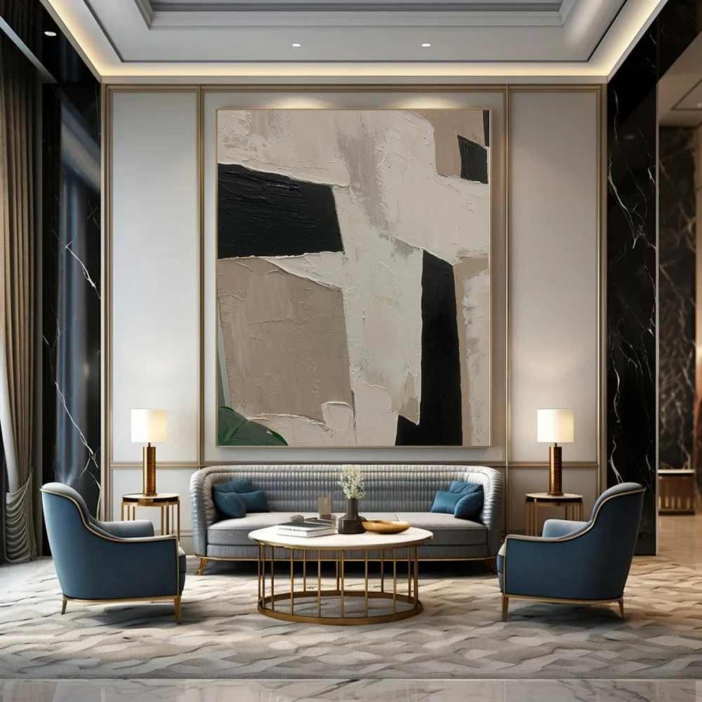 Custom Hand-painted Mural Rooftop Bedroom Abstract Artwork Z4WFY